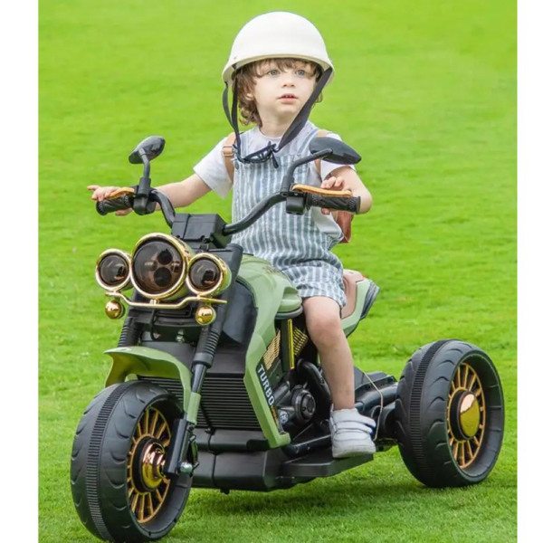 Motocicleta Electrica Comando Kids, Acumulatori Inclusi, Control Bluetooth, Sistem Anti-Rasturnare, Sistem de Iluminare, Sistem Sonorizare, Varsta 2-8 Ani, Verde - 3