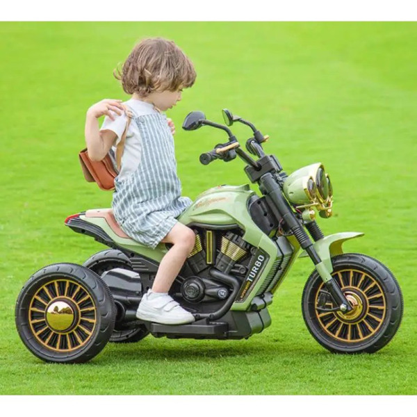 Motocicleta Electrica Comando Kids, Acumulatori Inclusi, Control Bluetooth, Sistem Anti-Rasturnare, Sistem de Iluminare, Sistem Sonorizare, Varsta 2-8 Ani, Verde - 4