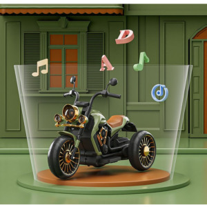 Motocicleta Electrica Comando Kids, Acumulatori Inclusi, Control Bluetooth, Sistem Anti-Rasturnare, Sistem de Iluminare, Sistem Sonorizare, Varsta 2-8 Ani, Verde - 5