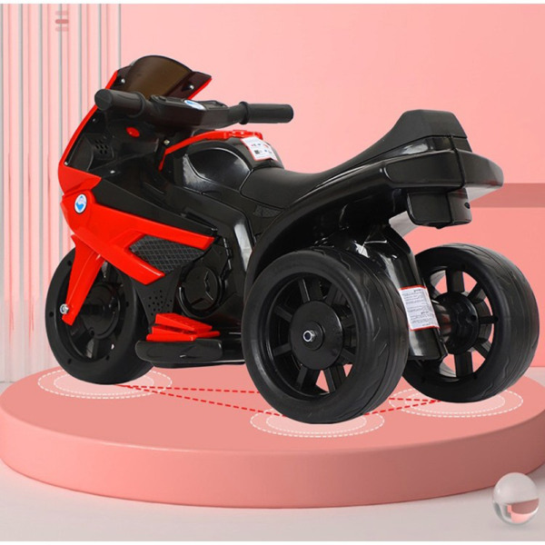 Motocicleta Electrica Model Sport Comando Kids, Acumulatori Inclusi, Control Bluetooth, Sistem Anti-Rasturnare, Sistem de Iluminare, Sistem Sonorizare, Varsta 1-4 Ani, Rosu - 3