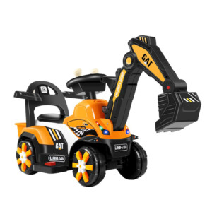 Masinuta Electrica tip Excavator, Comando Kids, Brat Electric Mobil, Maneta Control, Spatar, Bare Laterale, Sistem de Iluminare, Sistem Sonorizare, Varsta 2-7 Ani, Portocaliu