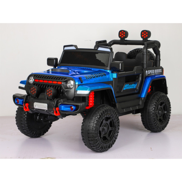 Masinuta Electrica Tip Off Road, Comando Kids, Tractiune 4X4, Acumulatori Inclusi, Baterie 12V, Control de la Distanta, Sistem de Iluminare, Sistem Sonorizare, 3+ Ani, Albastru - 4