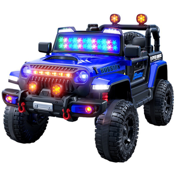 Masinuta Electrica Tip Off Road, Comando Kids, Tractiune 4X4, Acumulatori Inclusi, Baterie 12V, Control de la Distanta, Sistem de Iluminare, Sistem Sonorizare, 3+ Ani, Albastru - 5