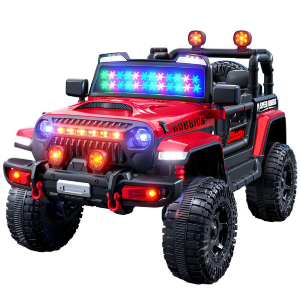 Masinuta Electrica Tip Off Road, Comando Kids, Tractiune 4X4, Acumulatori Inclusi, Baterie 12V, Control de la Distanta, Sistem de Iluminare, Sistem Sonorizare, 3+ Ani, Rosu - 5