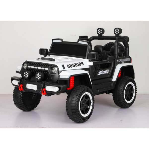 Masinuta Electrica Tip Off Road, Comando Kids, Tractiune 4X4, Acumulatori Inclusi, Baterie 12V, Control de la Distanta, Sistem de Iluminare, Sistem Sonorizare, 3+ Ani, Alb - 6