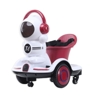 Mini Masinuta Electrica Tip Astronaut, Comando Kids, Control Pedale & Bluetooth, Sistem Anti-Rasturnare, Rotire 360°, Varsta 3-6 Ani, Greutate Suportata 20 Kg, Visiniu - 2