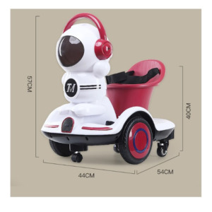 Mini Masinuta Electrica Tip Astronaut, Comando Kids, Control Pedale & Bluetooth, Sistem Anti-Rasturnare, Rotire 360°, Varsta 3-6 Ani, Greutate Suportata 20 Kg, Visiniu - 3