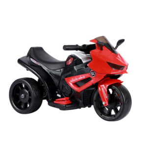 Motocicleta Electrica Model Sport Comando Kids, Acumulatori Inclusi, Baterie 6V, Sistem Anti-Rasturnare, Sistem de Iluminare, Sistem Sonorizare, Varsta 1+ Ani, Rosu