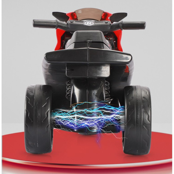 Motocicleta Electrica Model Sport Comando Kids, Acumulatori Inclusi, Baterie 6V, Sistem Anti-Rasturnare, Sistem de Iluminare, Sistem Sonorizare, Varsta 1+ Ani, Rosu - 5