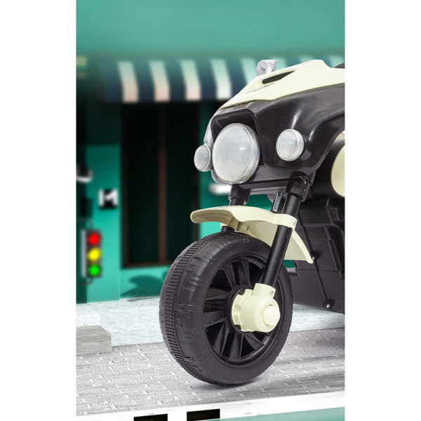 Motocicleta Electrica Comando Kids, Acumulatori Inclusi, Sistem Anti-Rasturnare, Sistem de Iluminare, Sistem Sonorizare, Cutie Depozitare, Varsta 1-8 Ani, Bej - 4