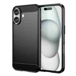 Husa Protectie Silicon Antisoc Carbon TPU Negru compatibila cu iPhone 16 Plus