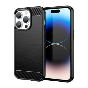 Husa Protectie Silicon Antisoc Carbon TPU Negru compatibila cu iPhone 16 Pro Max