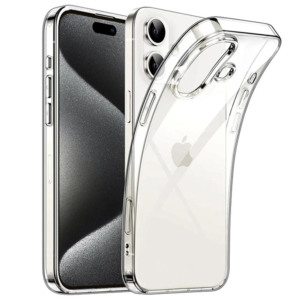 Husa protectie compatibila cu iPhone 16, Ultra Slim, Din Silicon, Transparent